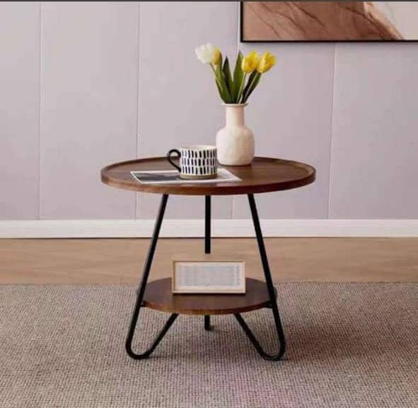 Round Wood Side Table