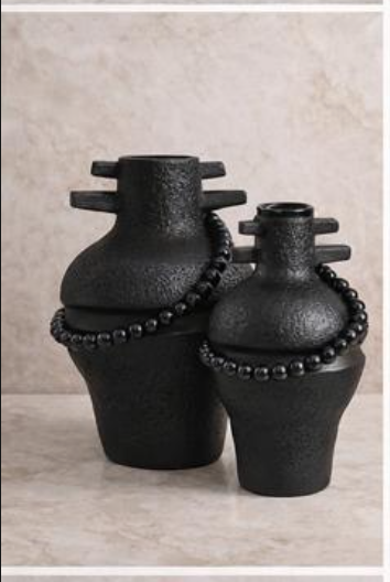 Black Ceramic Vase Set
